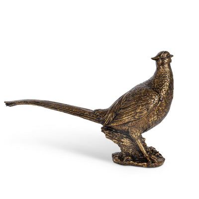 Bronze Resin Tabletop Pheasant, 13.78"L