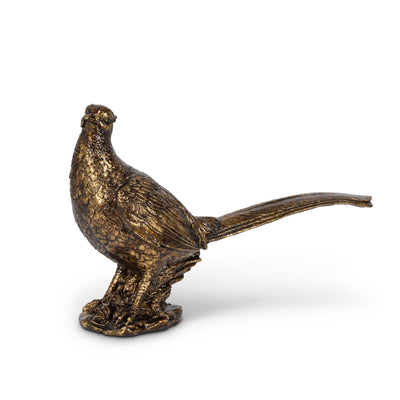 Bronze Resin Tabletop Pheasant, 16.9"L