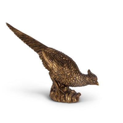 Bronze Resin Tabletop Pheasant, 13.6"L