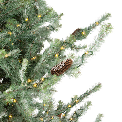 7.5' Iced Blue Spruce Tree with Micro Lights