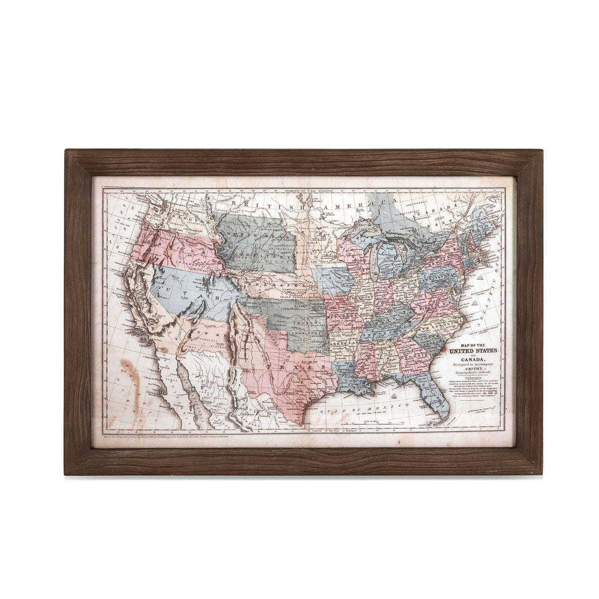 Lithograph Print United State Vintage Map