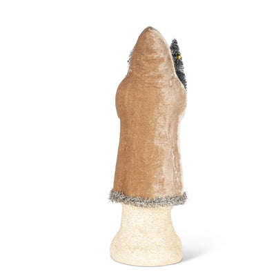 Paper Mache Santa with Tree, 12"H