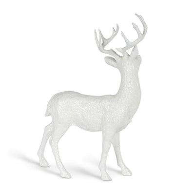 White Polyresin Standing Deer, 19.25"H