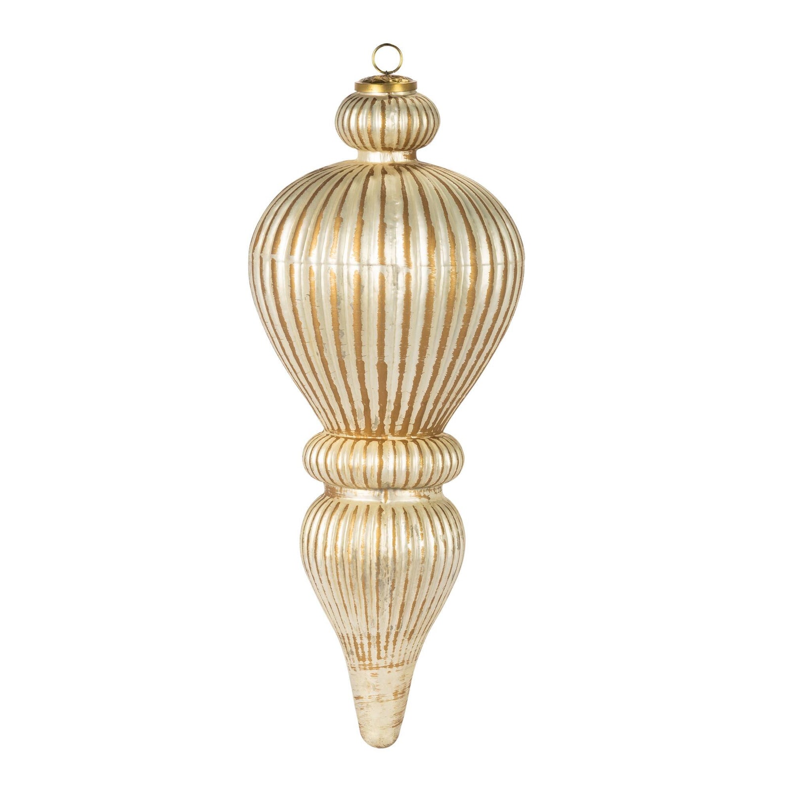 21"H Light Gold Glass Finial Ornament