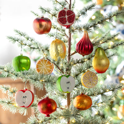 Christmas Fruit Ornaments, Set of 12