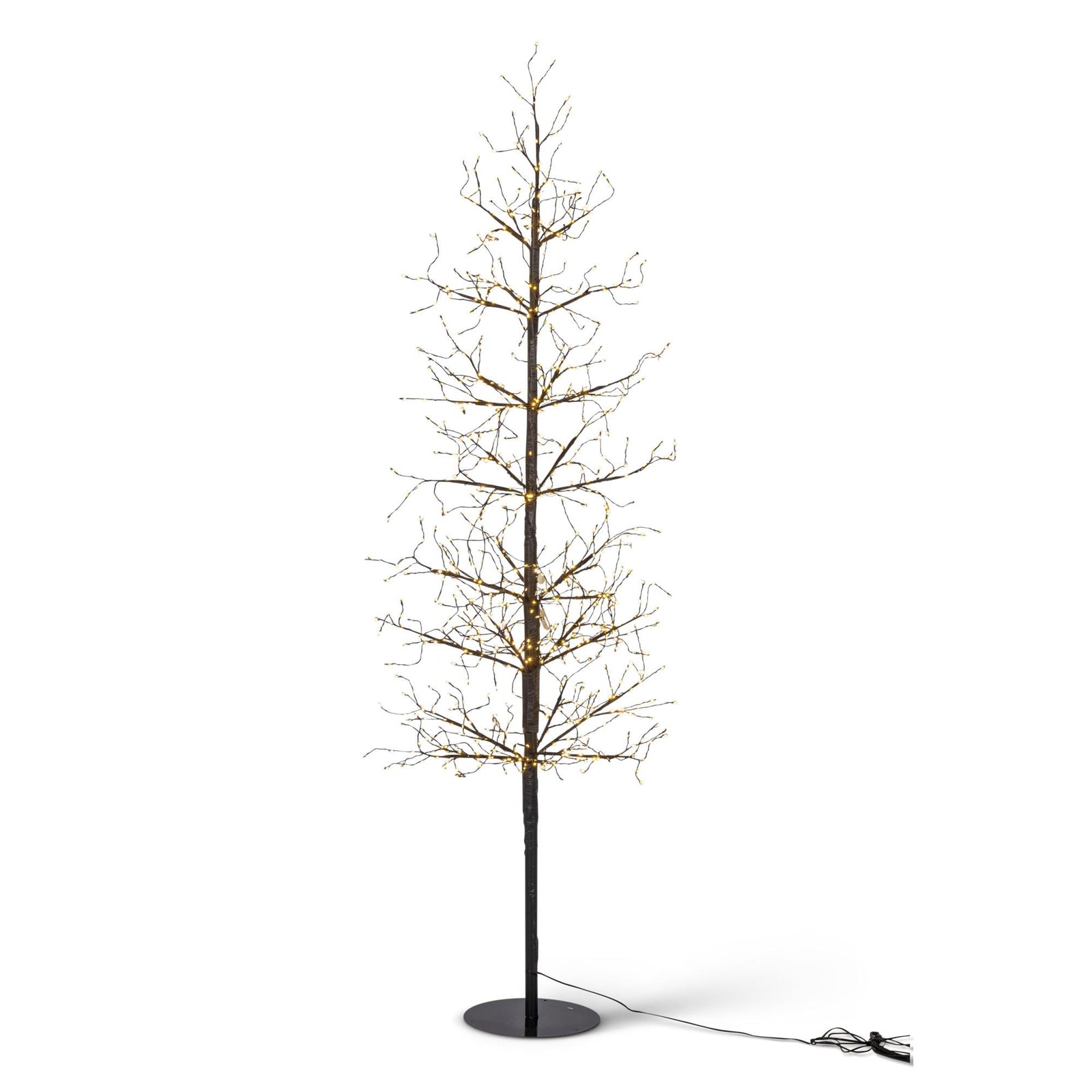 Black Wrapped Twinkling Lights Slim Tree, 5'H