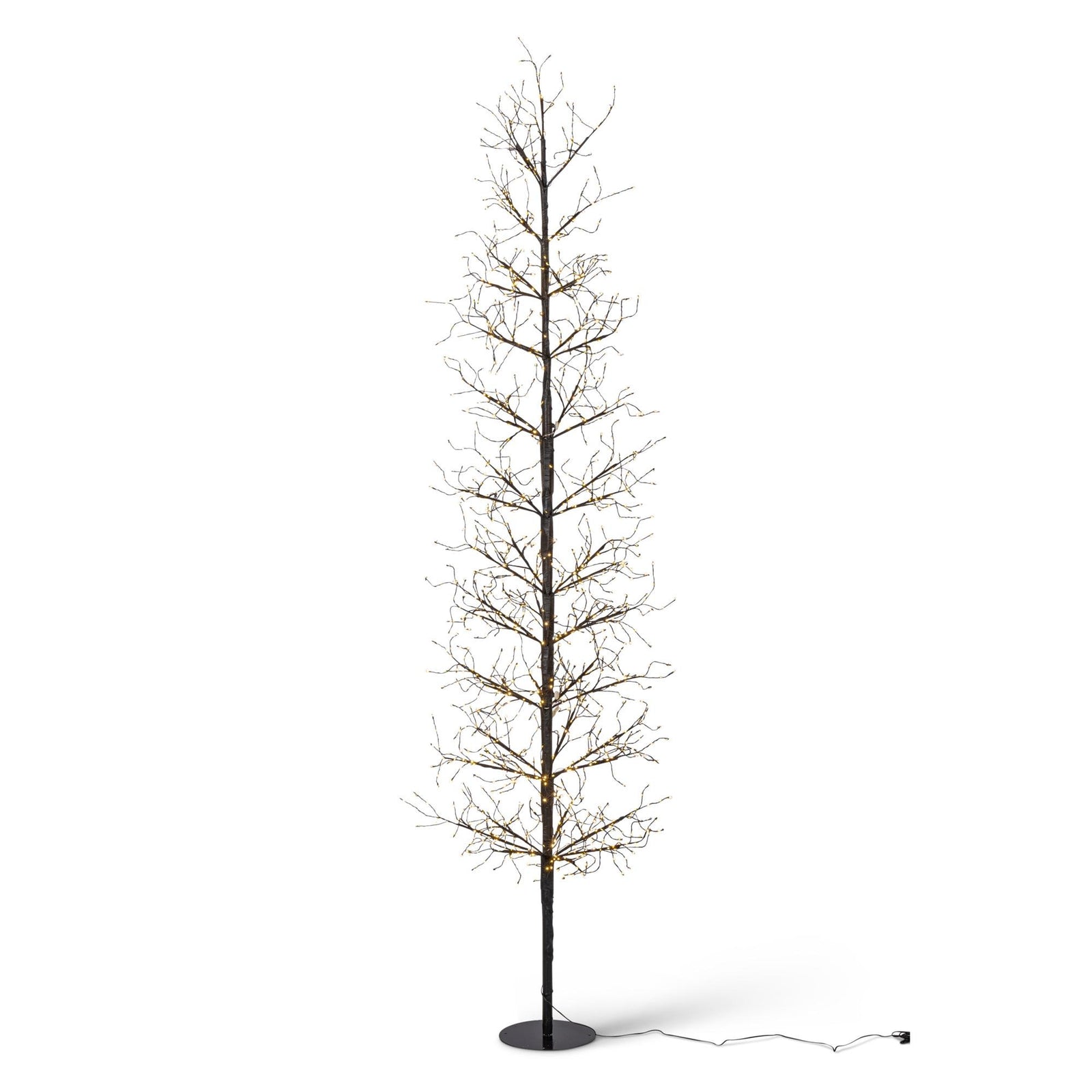 Black Wrapped Twinkling Lights Slim Tree, 7'H