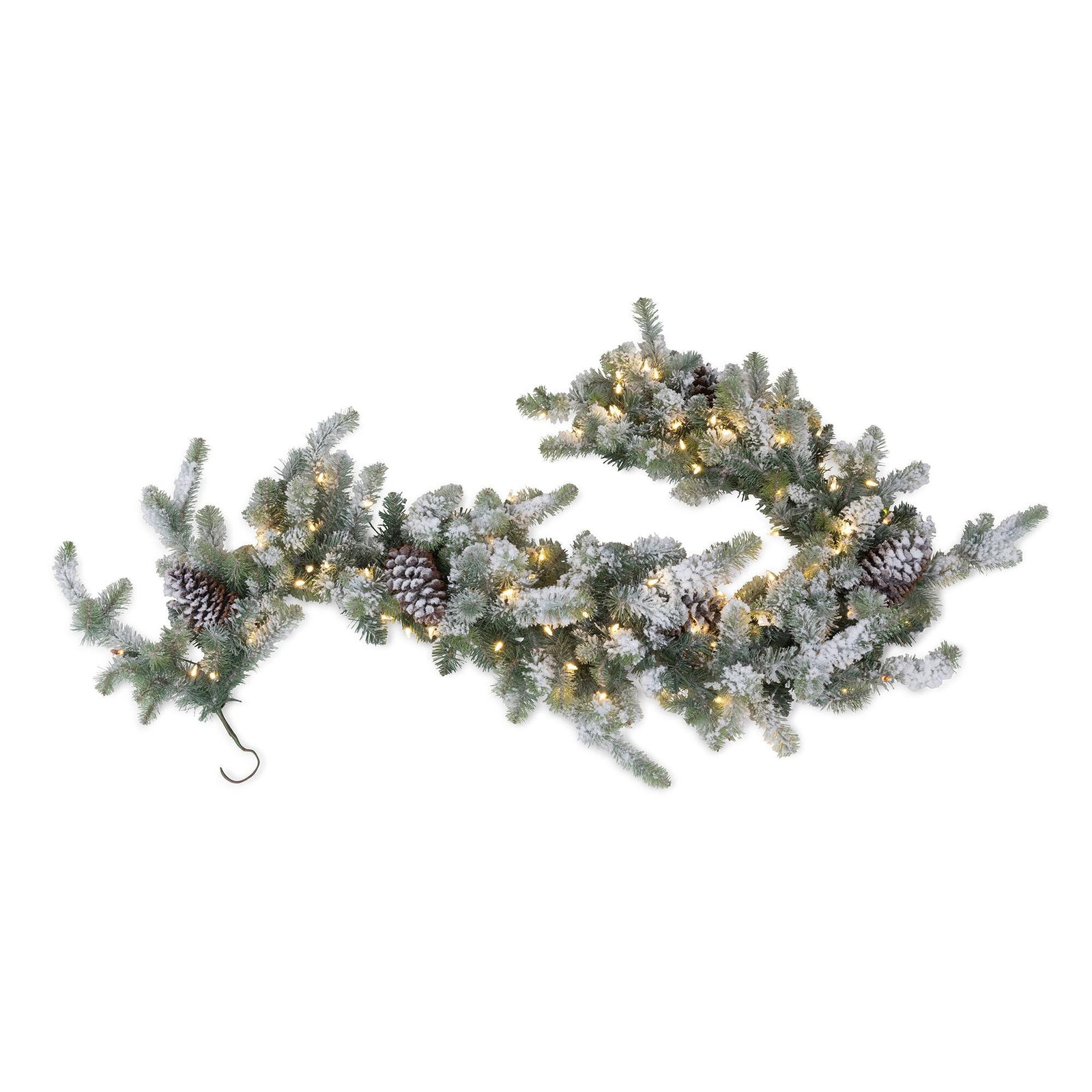 Blue Spruce Garland LED Lights with Snow, 6'