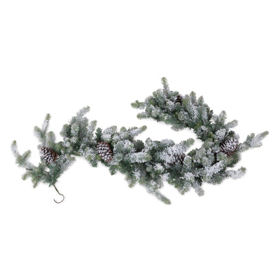 Blue Spruce Garland LED Lights with Snow, 6'
