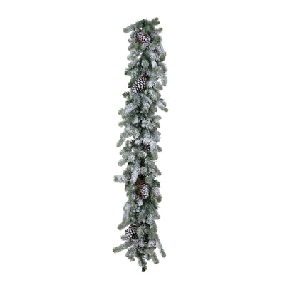 Blue Spruce Garland LED Lights with Snow, 6'
