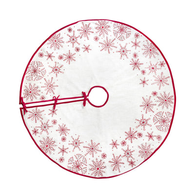 Snowflake Embroidered Tree Skirt