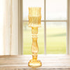 Maybelle Amber Glass Tall Candle Holder