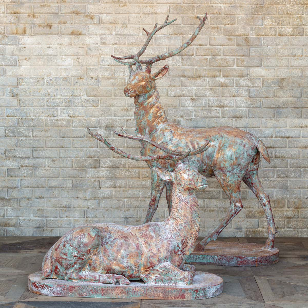 Cast Iron Estate Stags - Set of 2