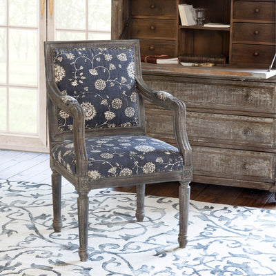 Floral Tapestry Upholstered Arm Chair