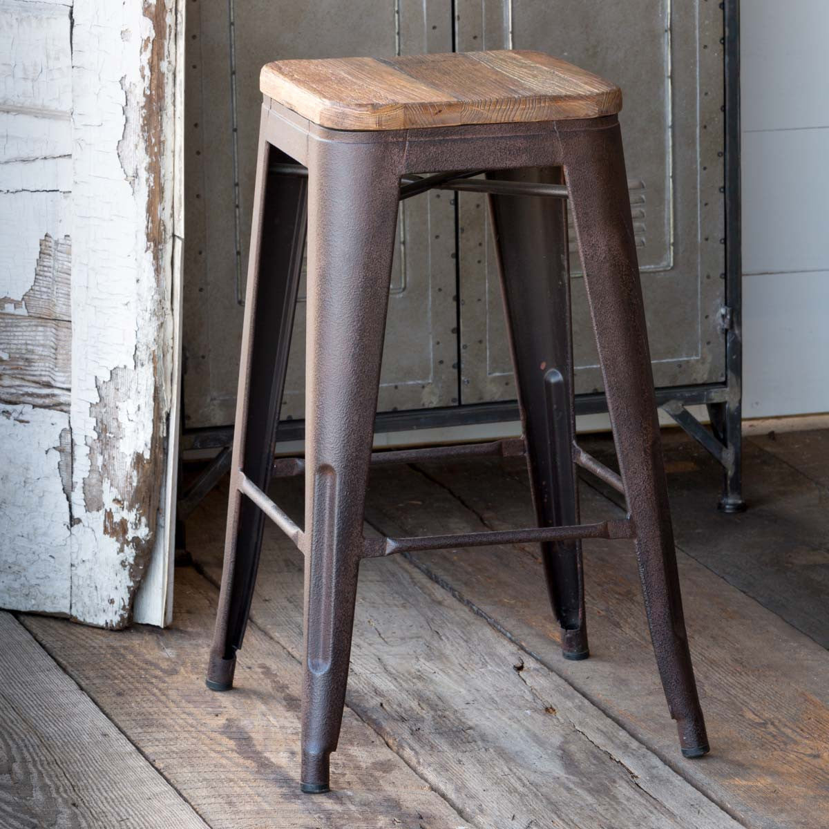 Elm Topped Barstool