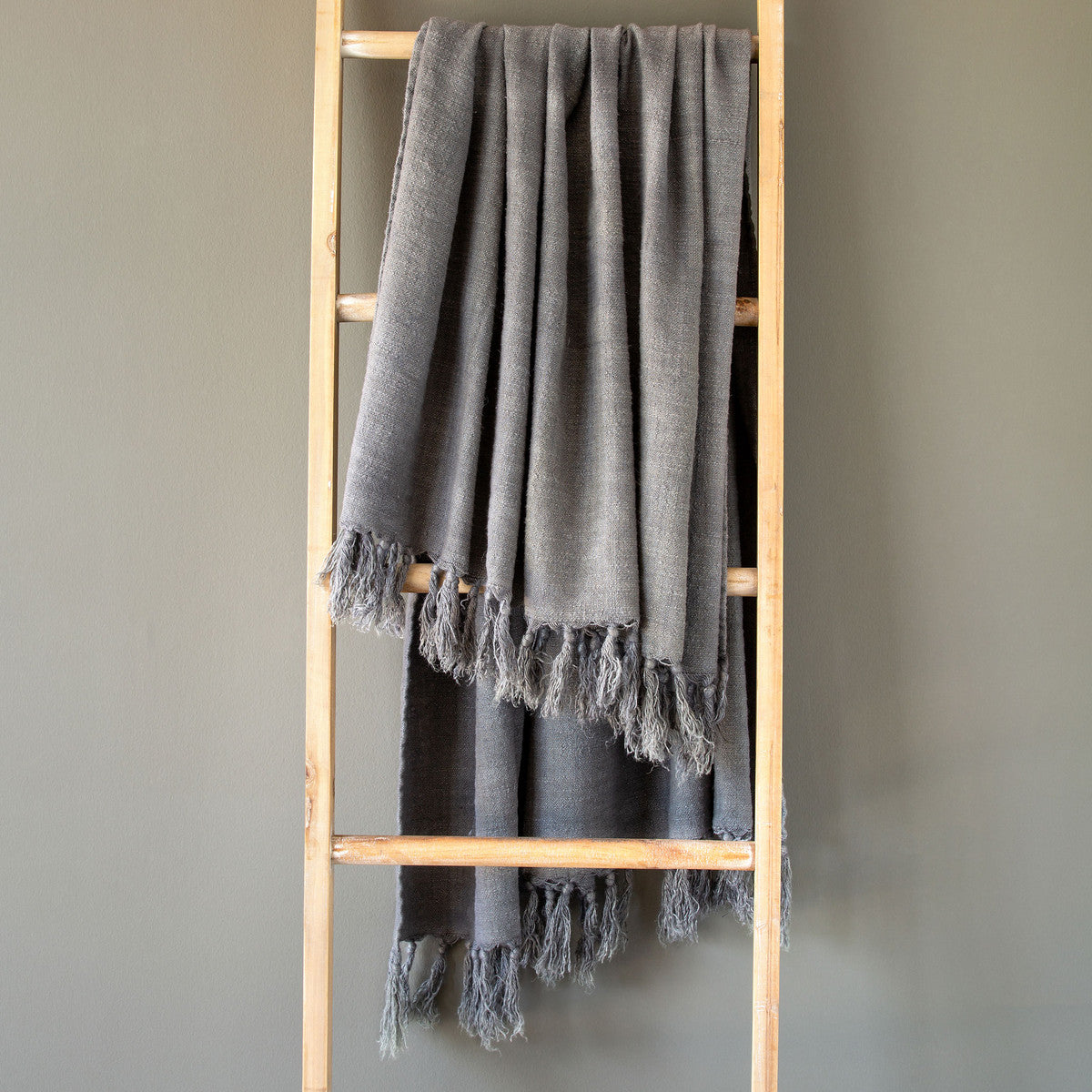 Grey Washed Linen Throw