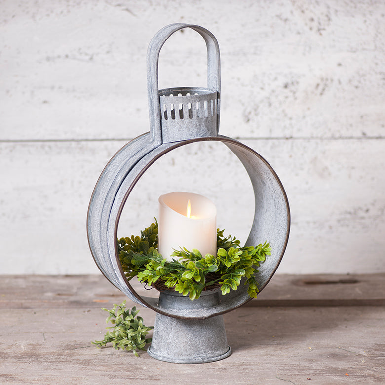 Weathered Open Candle Lantern