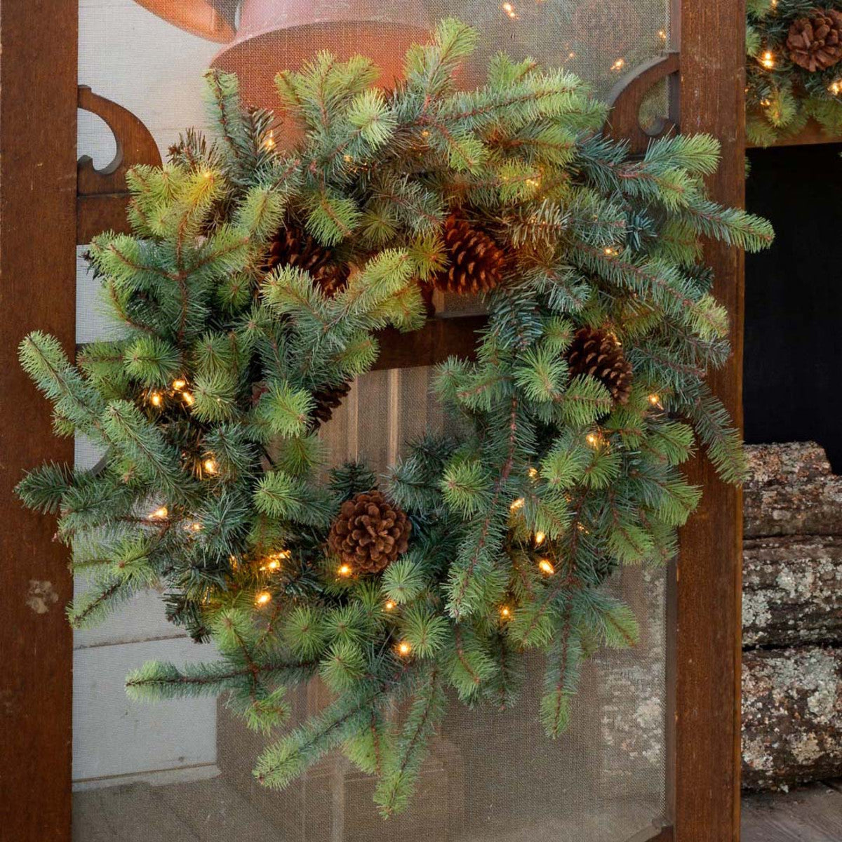 Blue Spruce Wreath with LED