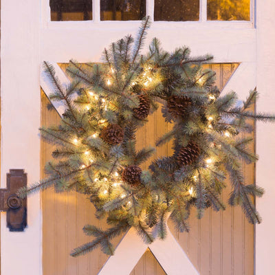 Blue Spruce Wreath with LED