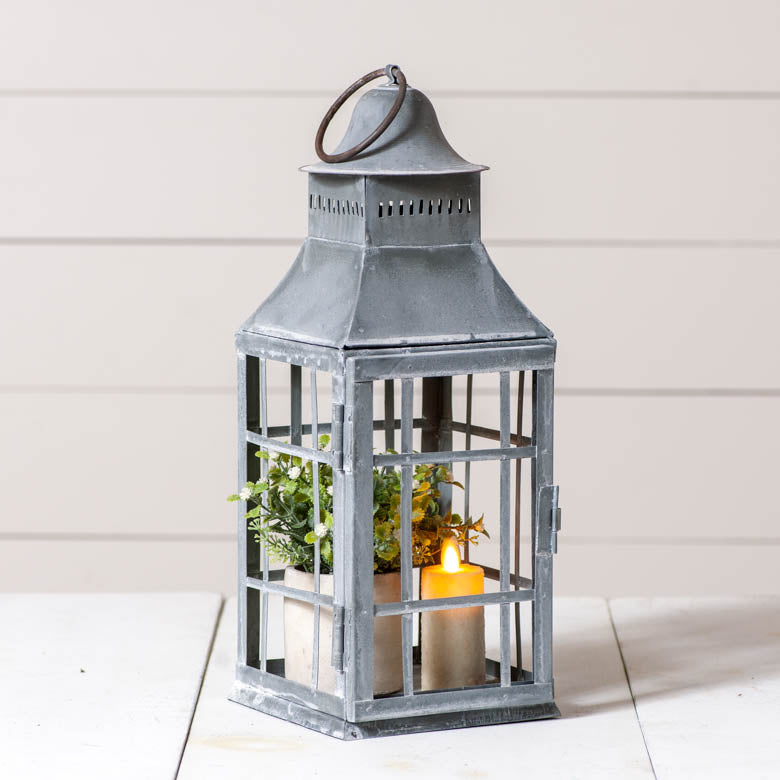 Weathered Zinc Centerpiece Lantern