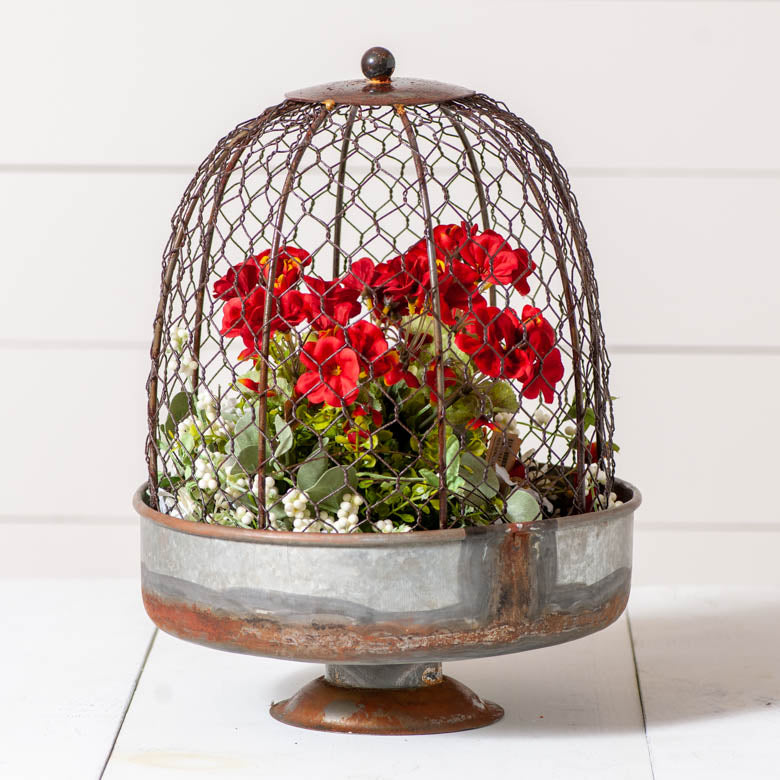 Rustic Wire Dome Planter